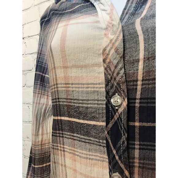 North River plaid button-down fitted shirt large - Picture 4 of 5